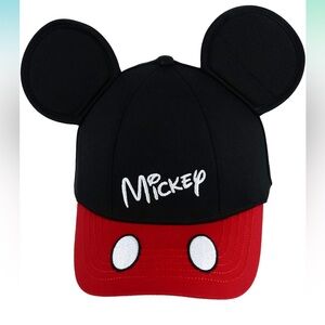 Disney YOUTH It's Mickey Ear Baseball Cap, Adjustable Black Red